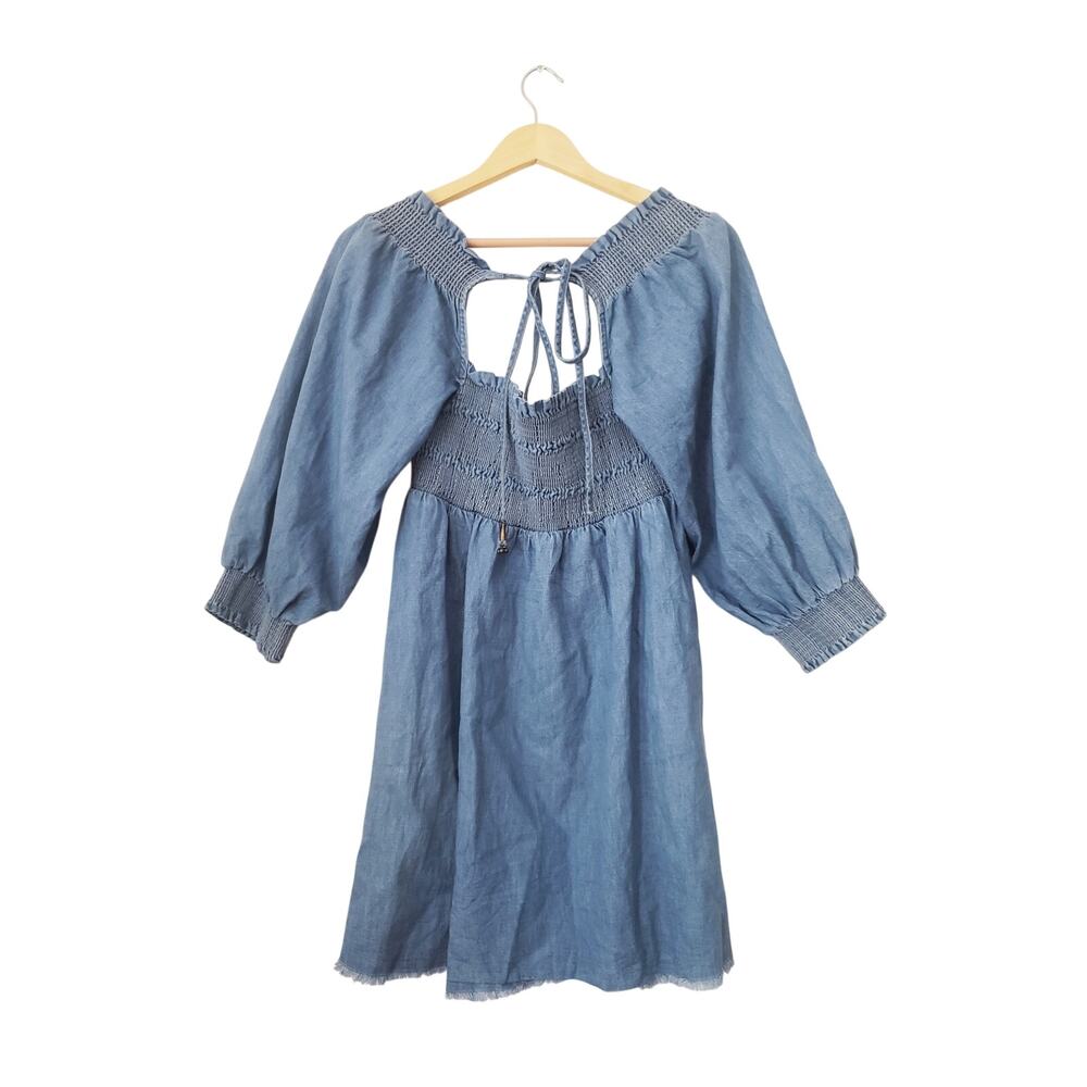 Free People This Is Everything Denim Mini Dress Size Medium